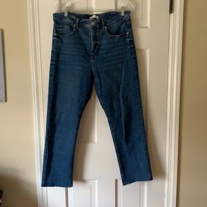 High wasted straight crop jeans